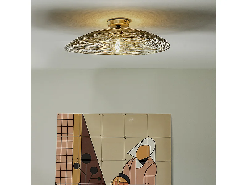 Plafonnier oriental doré 60 cm - Glan