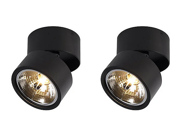 Set de 2 spots noir réglable - Go Nine Tubo