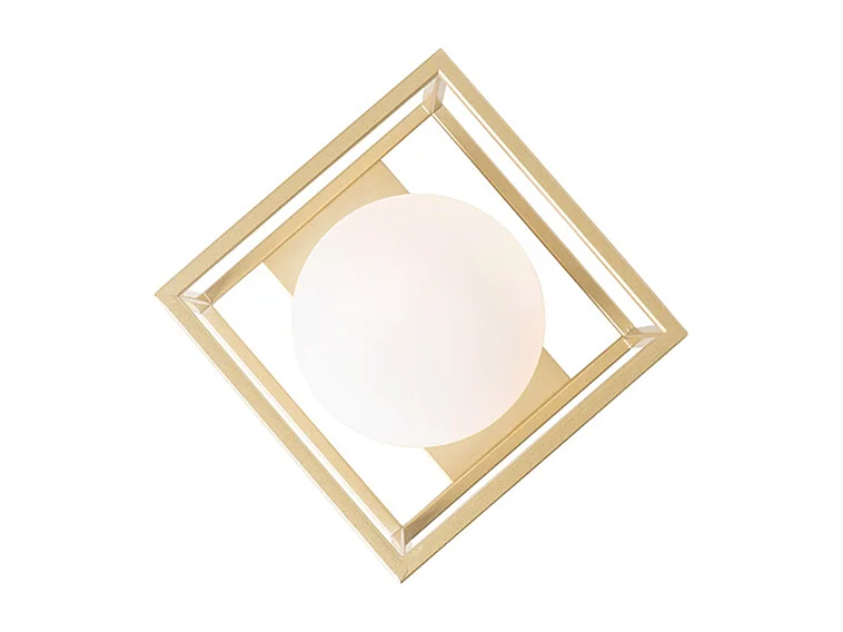 Plafonnier design doré avec verre blanc - Aniek