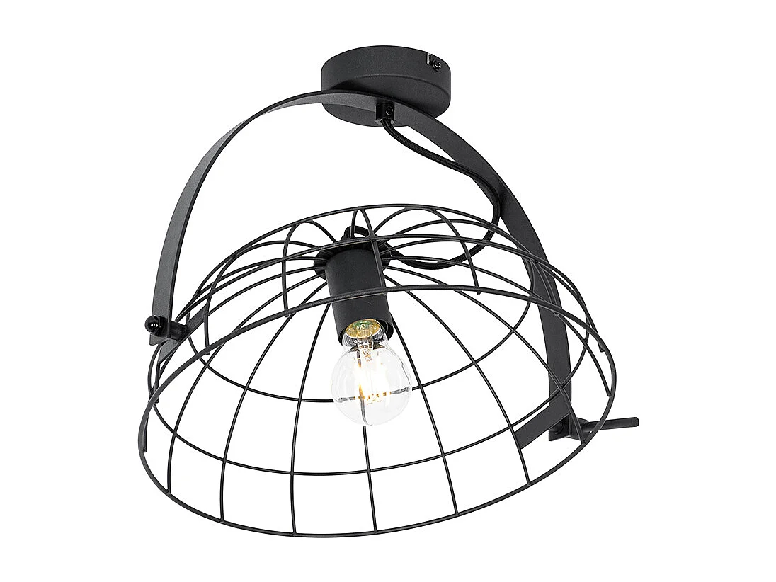 Plafonnier industriel noir 35 cm orientable - Hanze