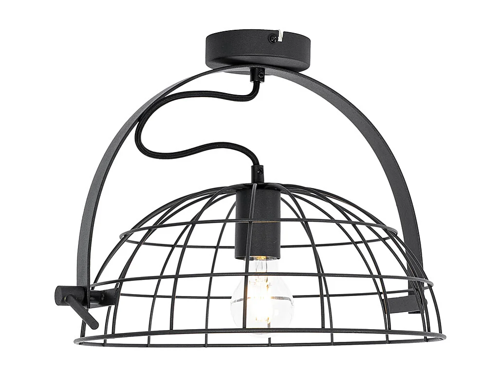 Plafonnier industriel noir 35 cm orientable - Hanze