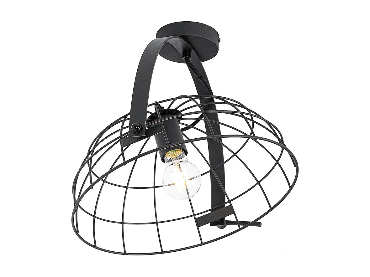 Plafonnier industriel noir 35 cm réglable - Hanze