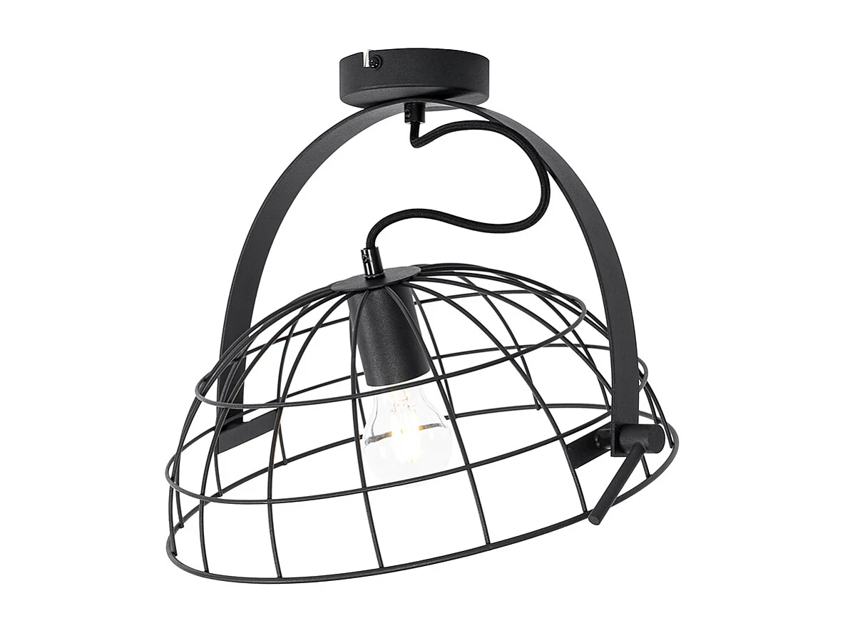 Plafonnier industriel noir 35 cm réglable - Hanze