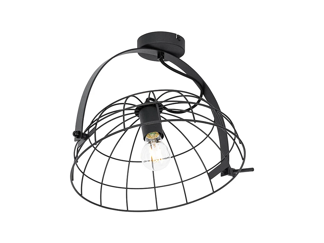 Plafonnier industriel noir 35 cm orientable - Hanze