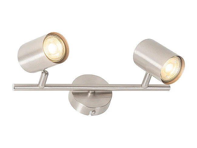 Plafonnier moderne en acier 2 lumières réglable - Jeana