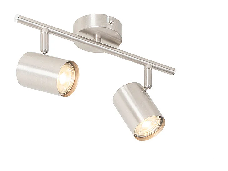 Plafonnier moderne en acier 2 lumières orientables - Jeana