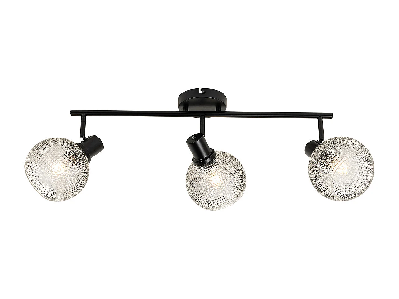 Spot design noir avec verre fumé 3 lumières - Chico