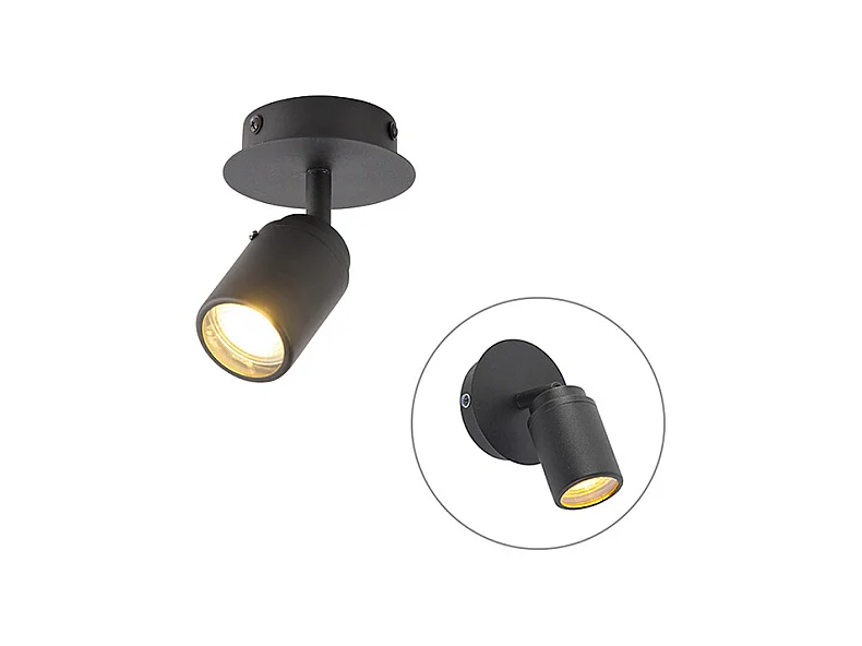 Spot de salle de bain moderne noir IP44 - Ducha