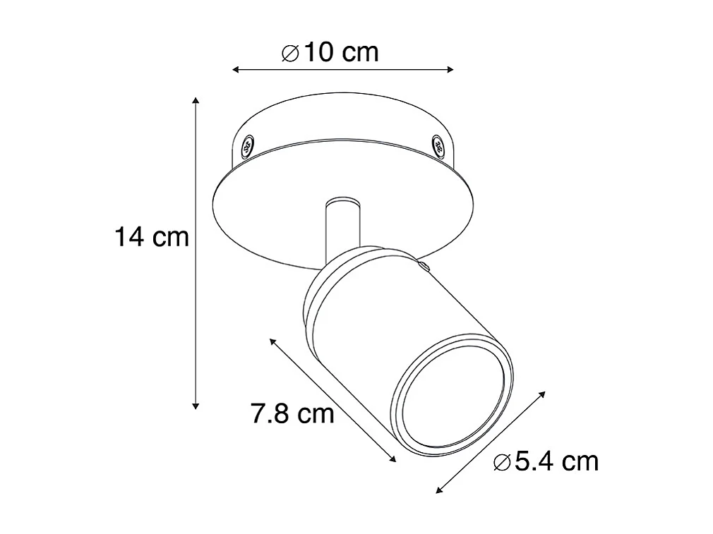 Spot de salle de bain moderne noir IP44 - Ducha