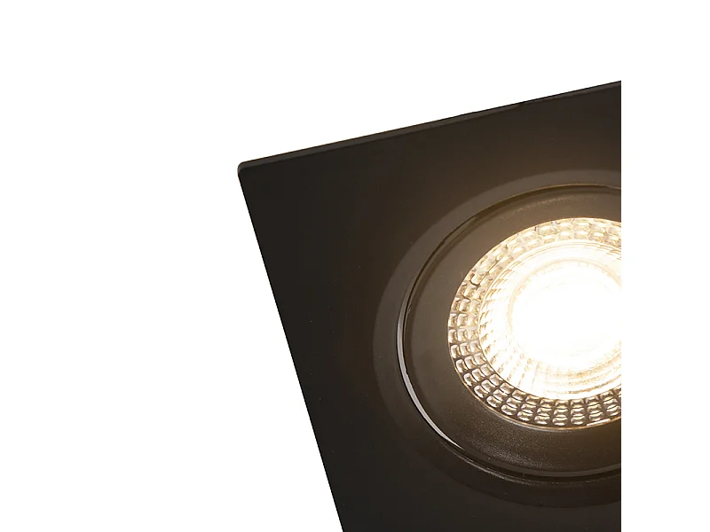 Lot de 3 spots encastrés noirs avec LED à intensité variable 3 niveaux - Miu