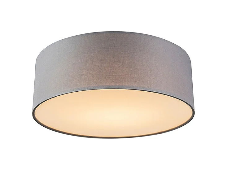 Plafonnier gris 30 cm avec LED - Drum LED