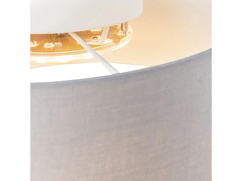 Plafonnier gris 30 cm avec LED - Drum LED