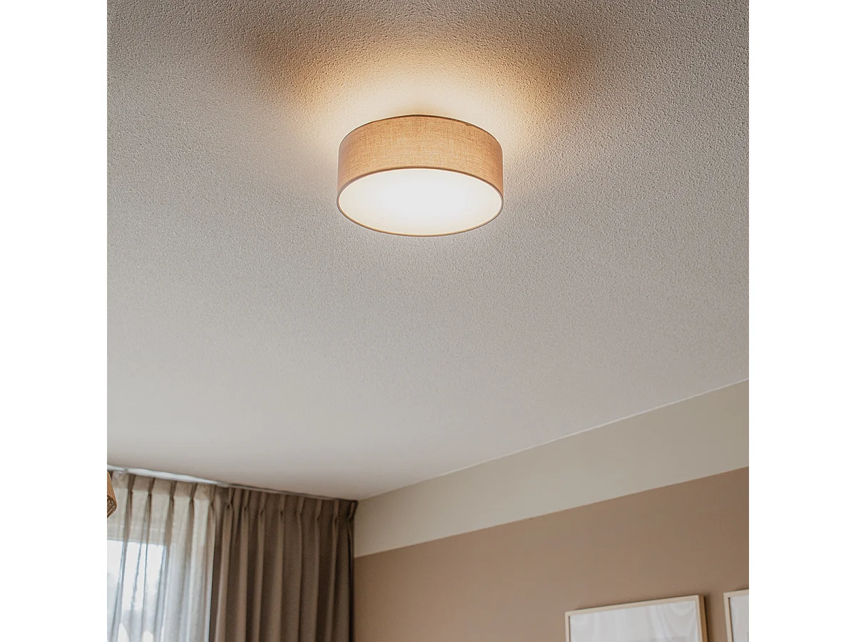 Plafonnier gris 30 cm avec LED - Drum LED