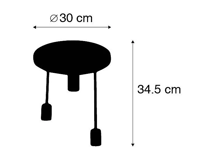 Plafonnier moderne noir 3 lumières - Facil