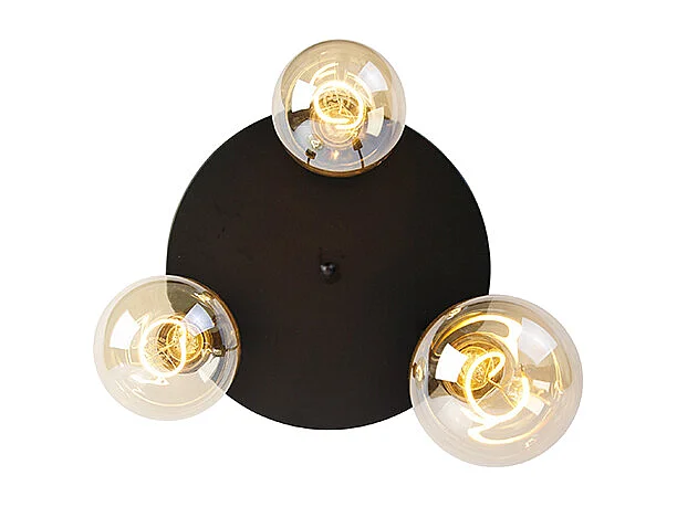 Plafonnier moderne noir 3 lumières - Facil