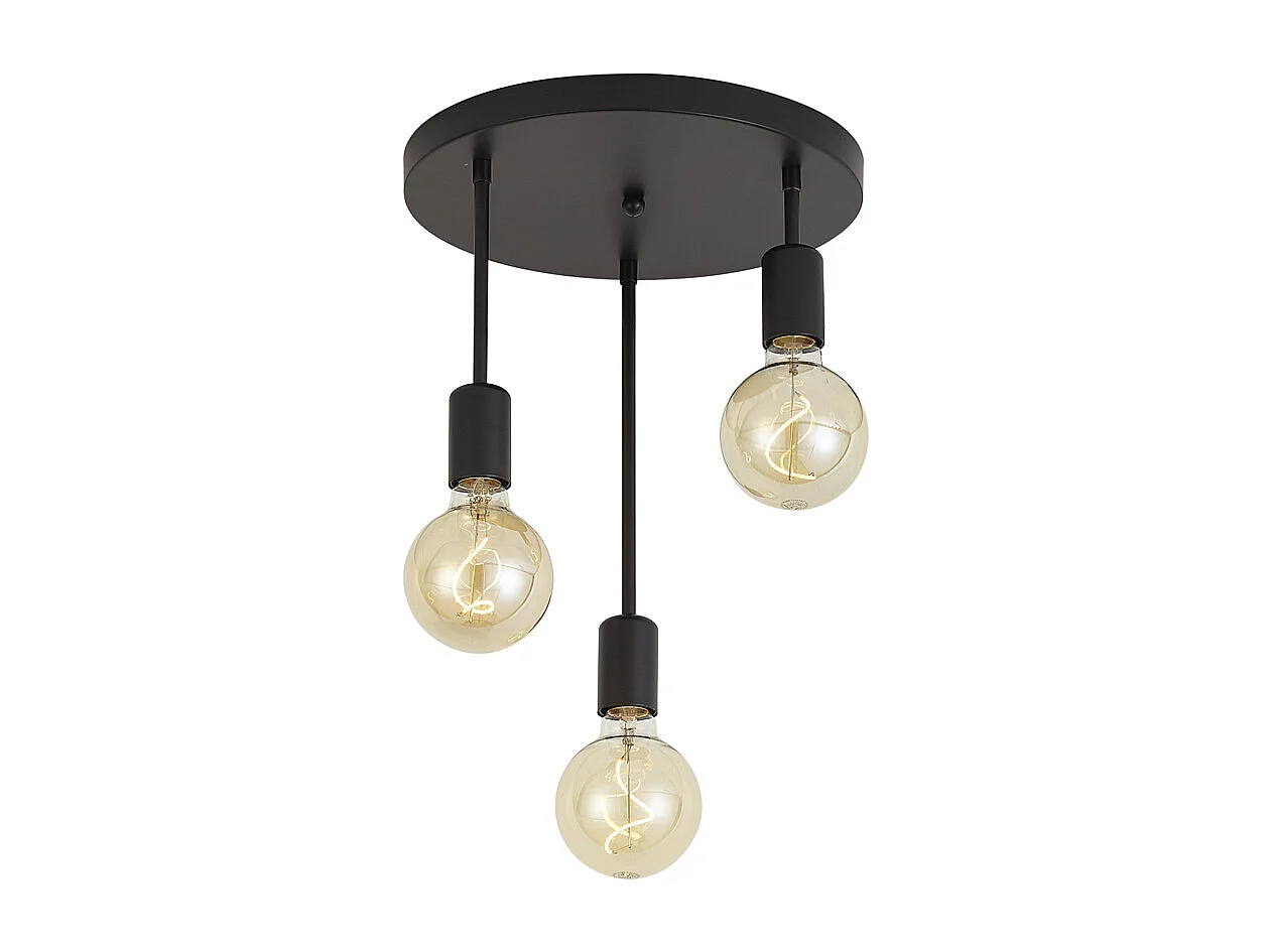 Plafonnier moderne noir 3 lumières - Facil