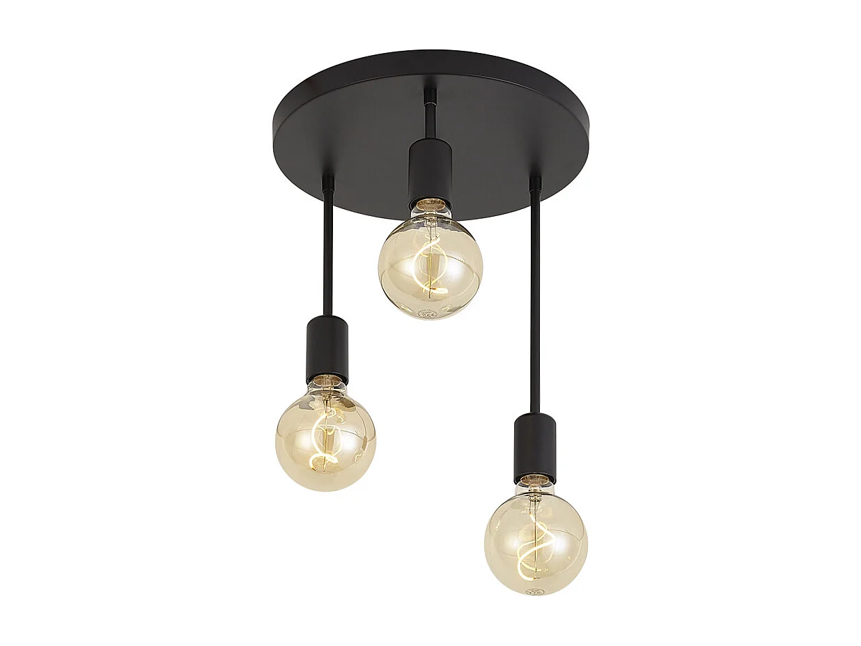 Plafonnier moderne noir 3 lumières - Facil