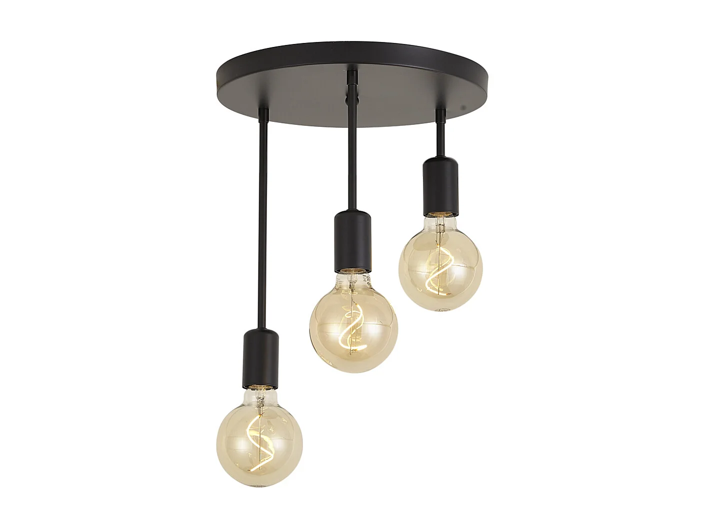 Plafonnier moderne noir 3 lumières - Facil