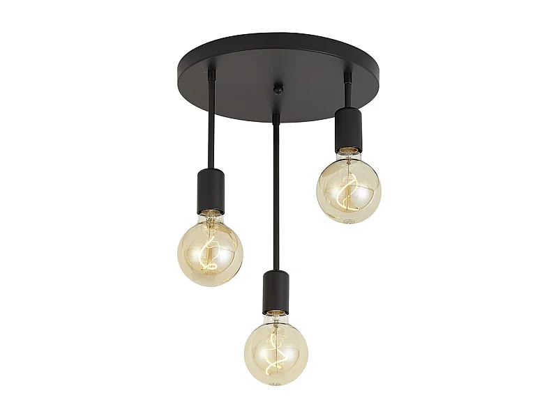 Plafonnier moderne noir 3 lumières - Facil