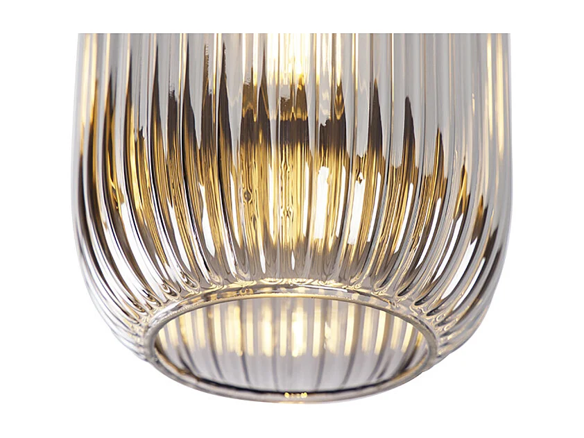 Plafonnier art déco noir avec verre fumé - Banci