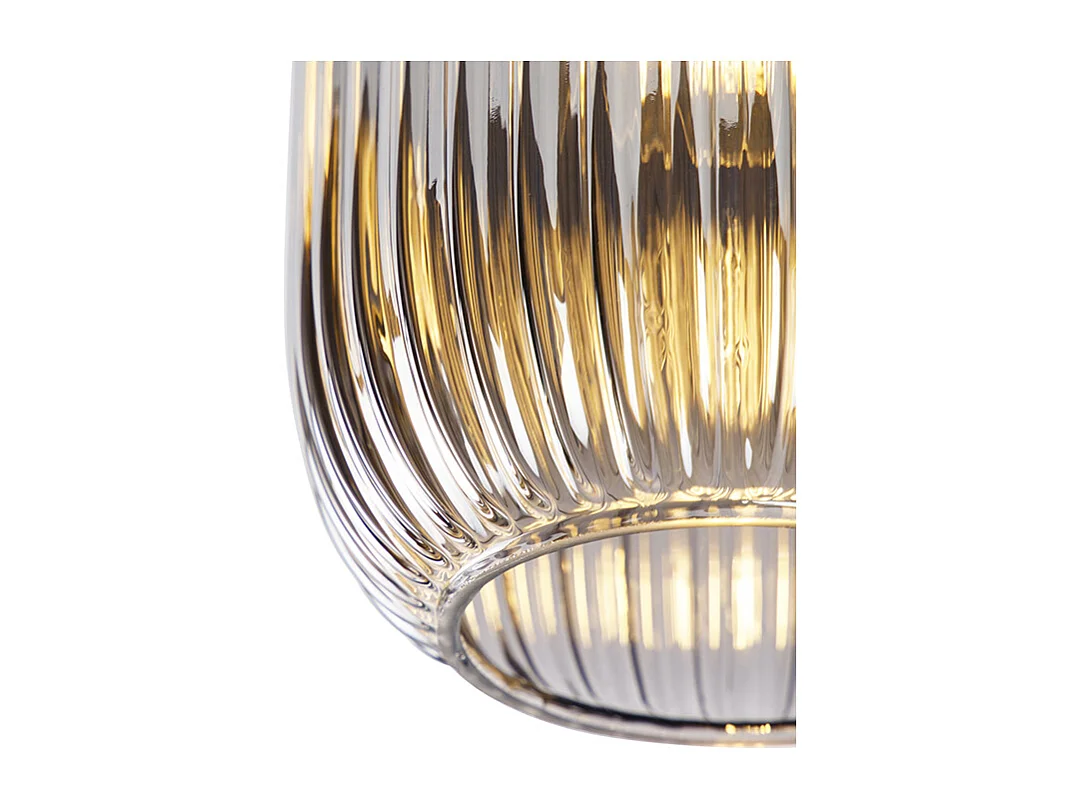 Plafonnier Art Déco noir avec verre fumé - Banci