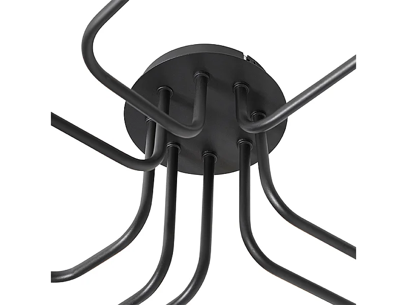 Plafonnier design noir 8 lumières - Facile