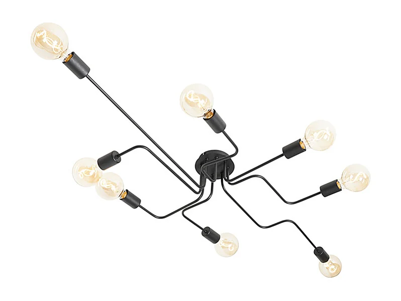 Plafonnier design noir 8 lumières - Facile