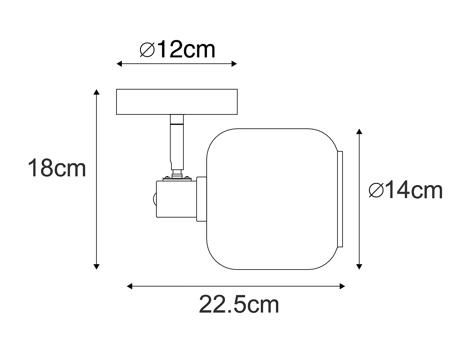 Spot de plafond design noir avec or avec verre fumé - Zuzanna