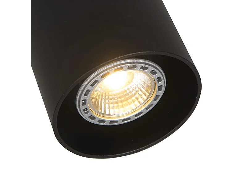 Spot en saillie moderne noir GU10 50mm - Tubo