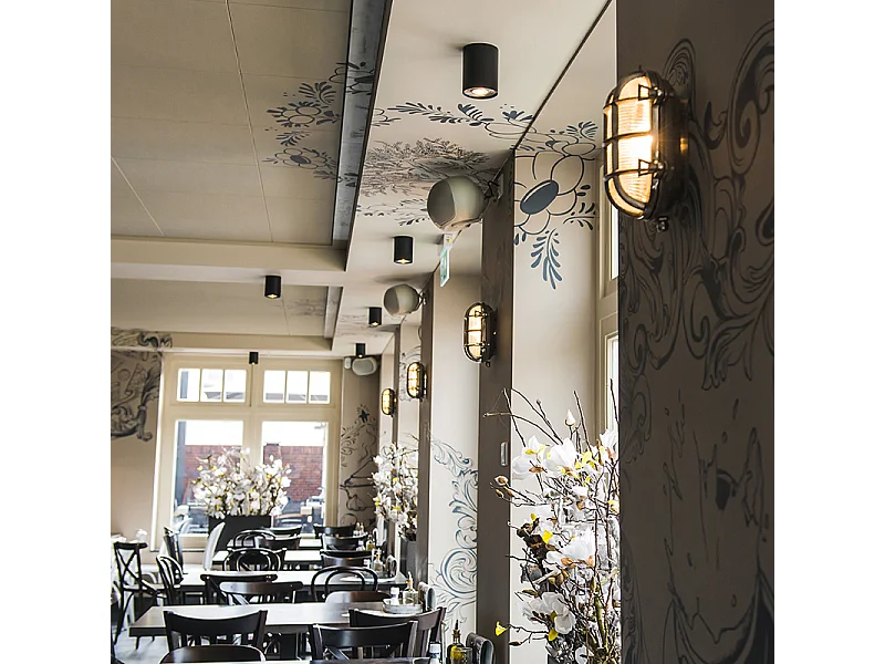 Spot en saillie moderne noir GU10 50mm - Tubo