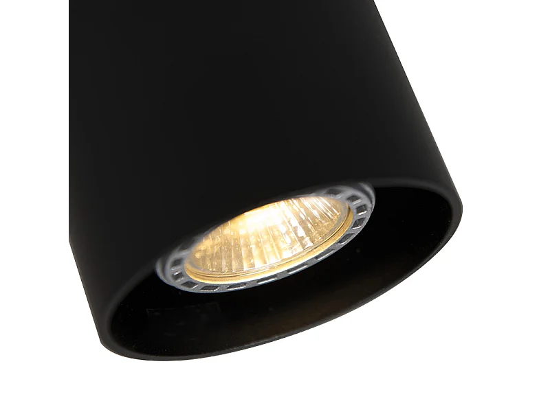 Spot en saillie moderne noir GU10 50mm - Tubo