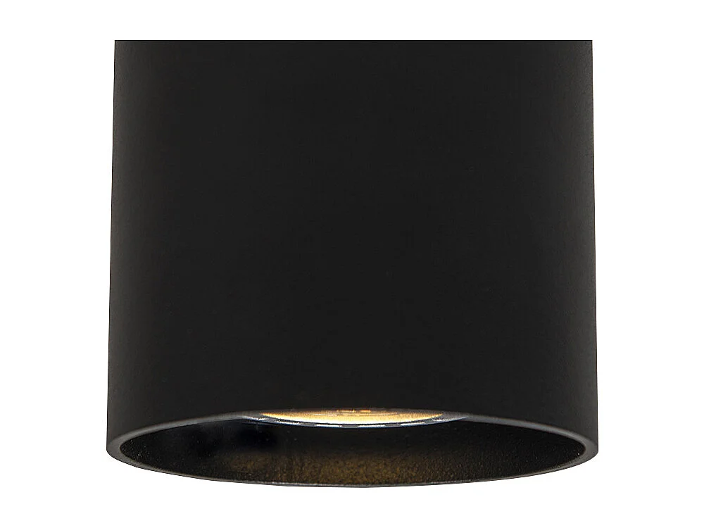 Spot en saillie moderne noir GU10 50mm - Tubo