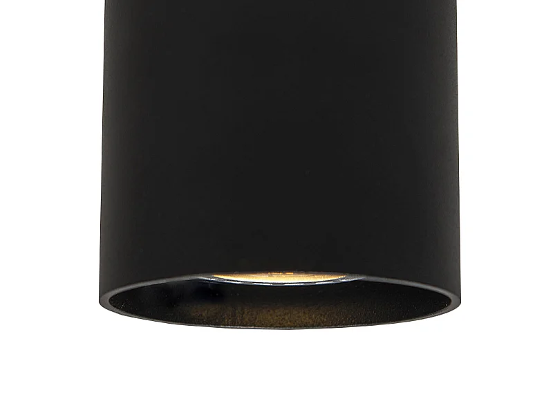 Spot en saillie moderne noir GU10 50mm - Tubo