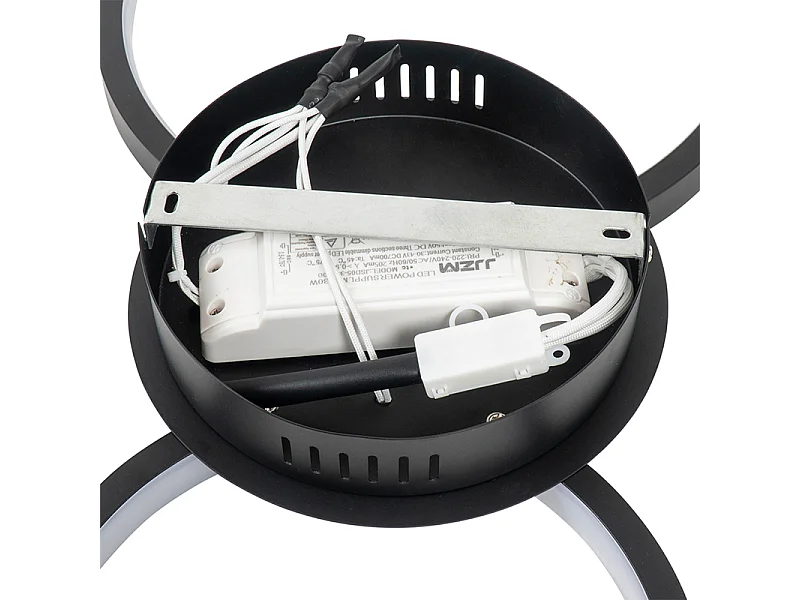 Plafonnier noir avec LED dimmable 3 niveaux 3 lumières - Pande