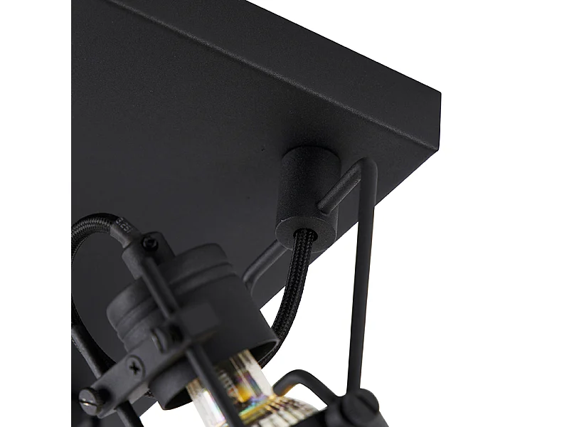 Spot industriel noir 4 lumières - Suplux