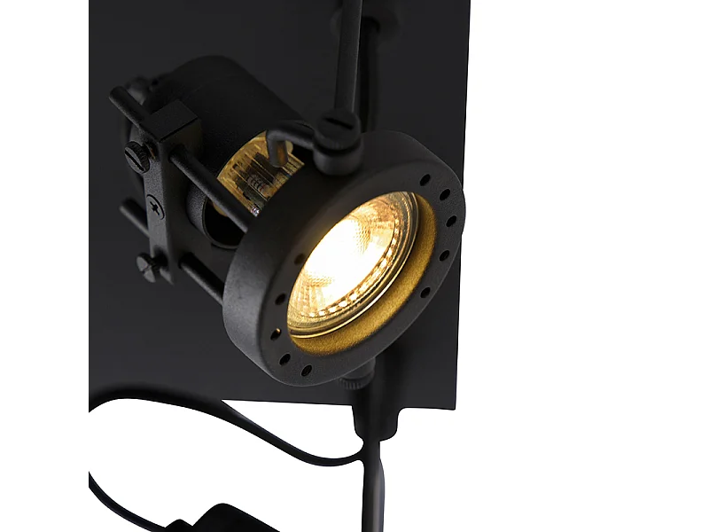 Spot industriel noir 4 lumières - Suplux