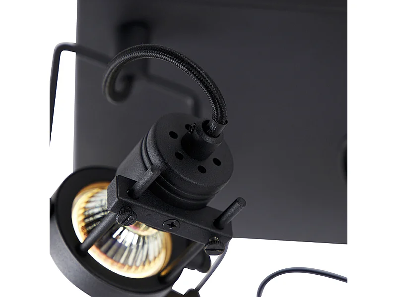 Spot industriel noir 4 lumières - Suplux