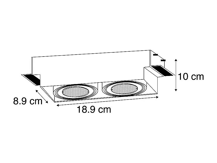 Spot encastré intelligent noir sans bordure 2 lumières avec WiFi GU10 - Oneon Honey
