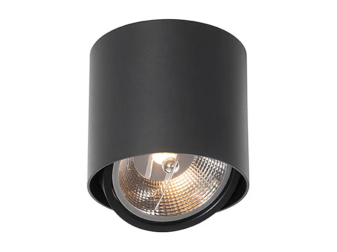 Spot design noir orientable apparent GU10 111mm - Impact