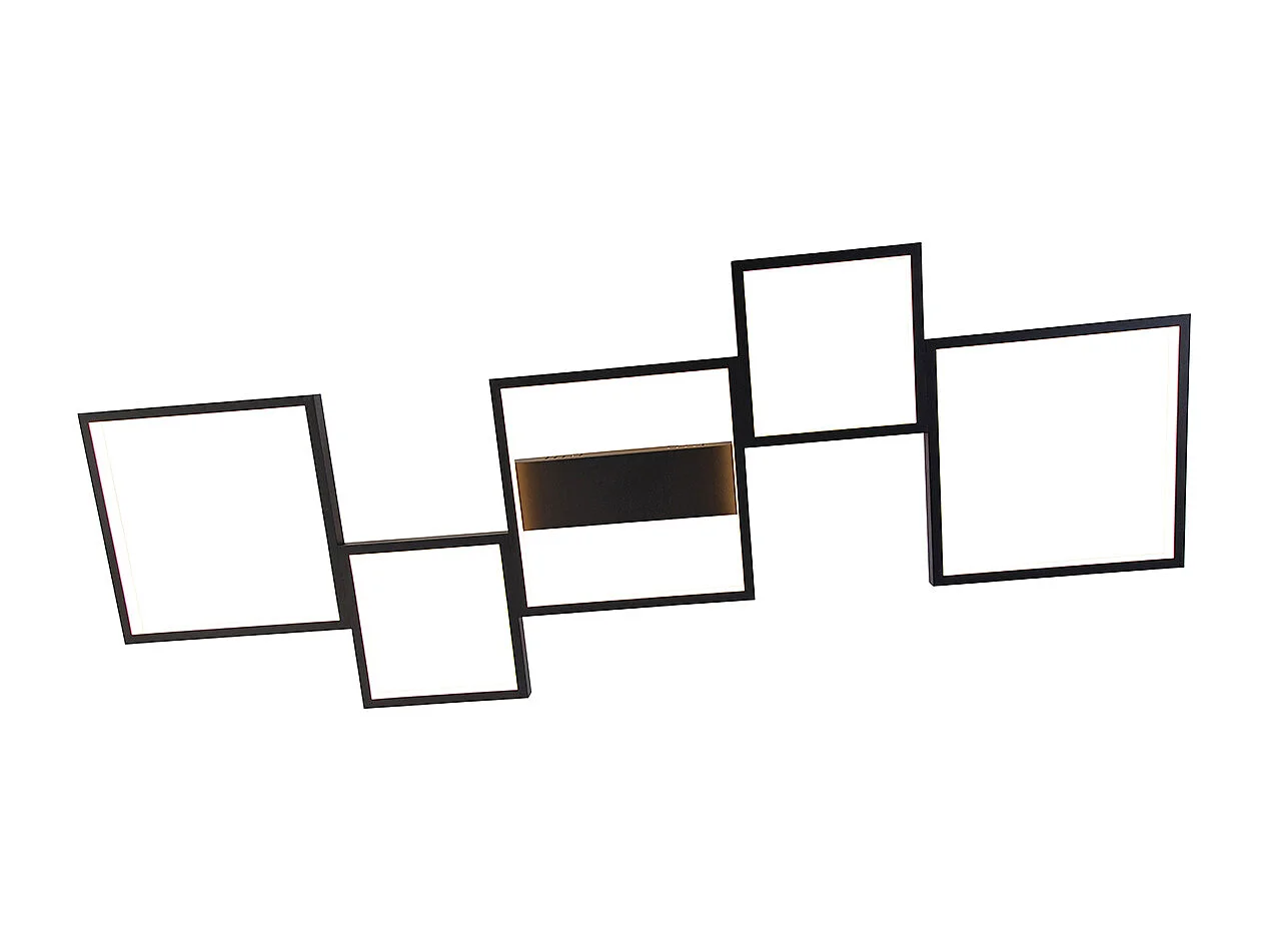 Plafonnier noir avec LED 3 niveaux de luminosité 5 lumières - Lejo