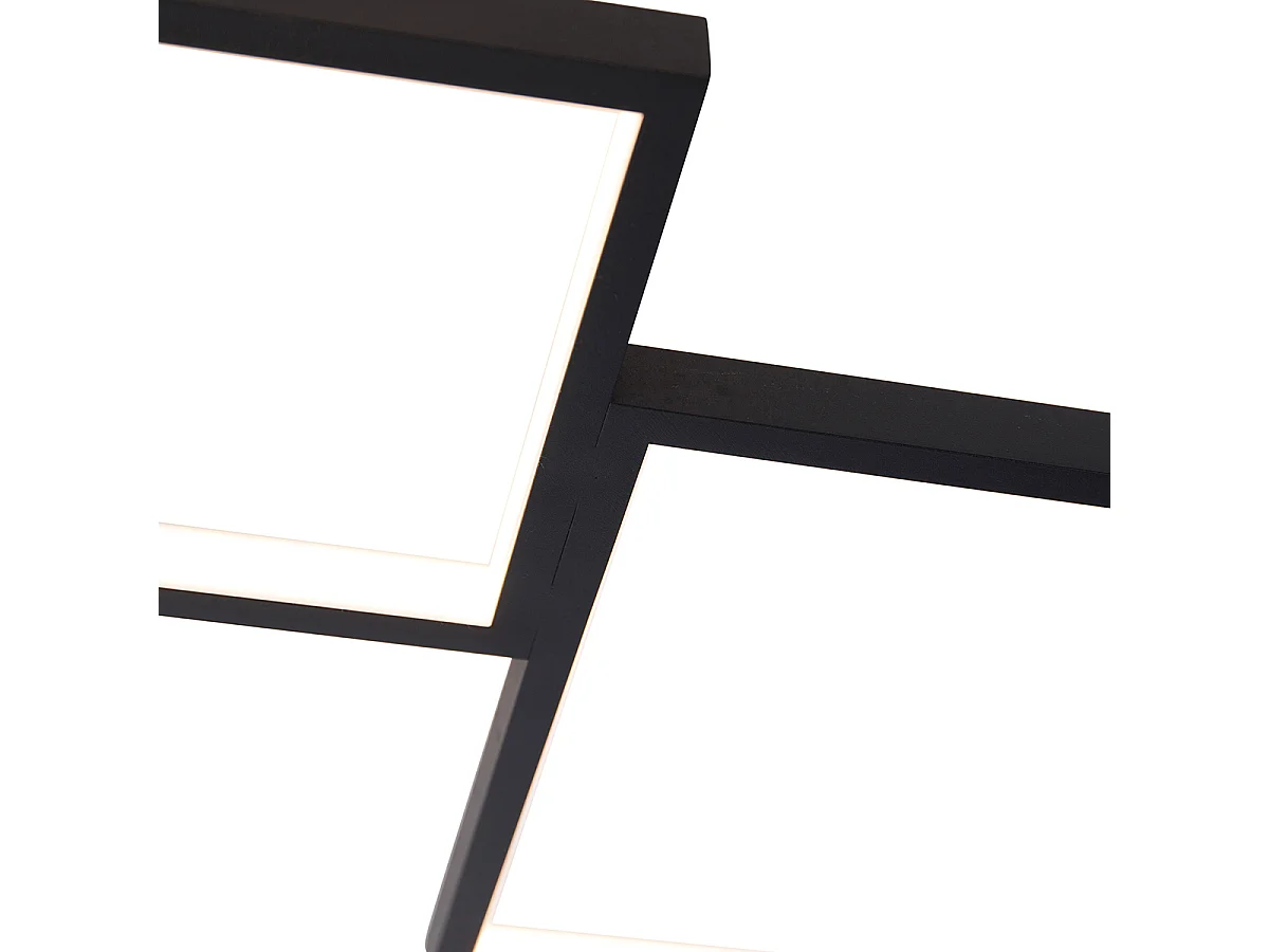 Plafonnier noir avec LED 3 niveaux de luminosité 5 lumières - Lejo