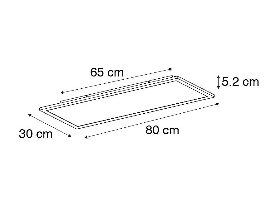 Panneau LED moderne en acier 80 cm avec LED - Liv