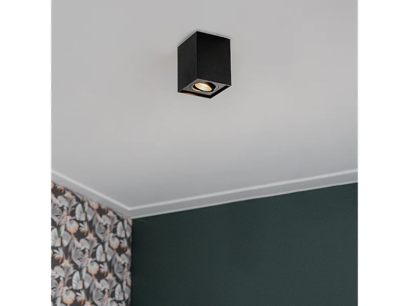 Spot noir moderne orientable et inclinable en saillie - Quadro 1 Up
