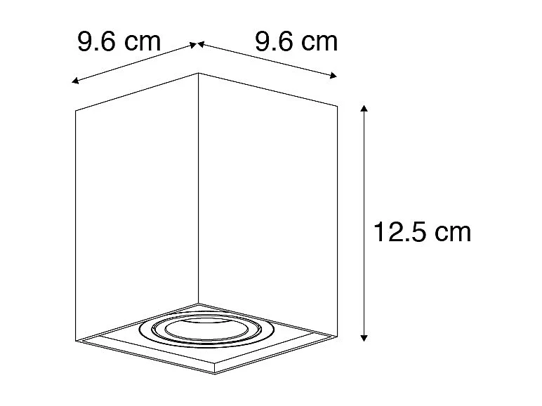 Spot noir moderne orientable et inclinable en saillie - Quadro 1 Up
