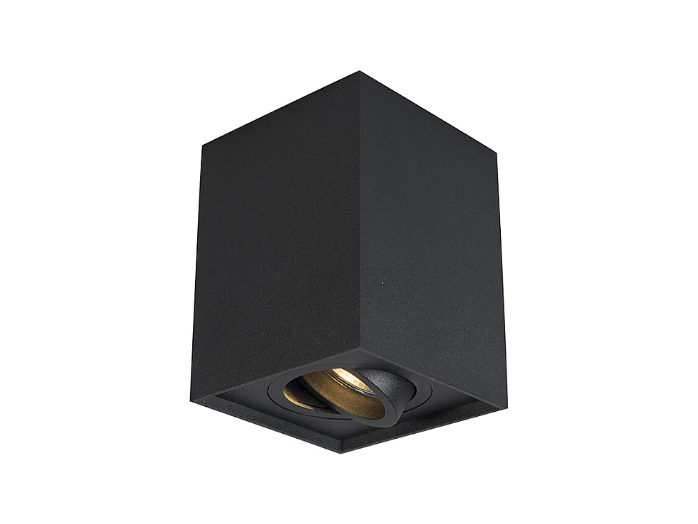 Spot noir moderne orientable et inclinable en saillie - Quadro 1 Up