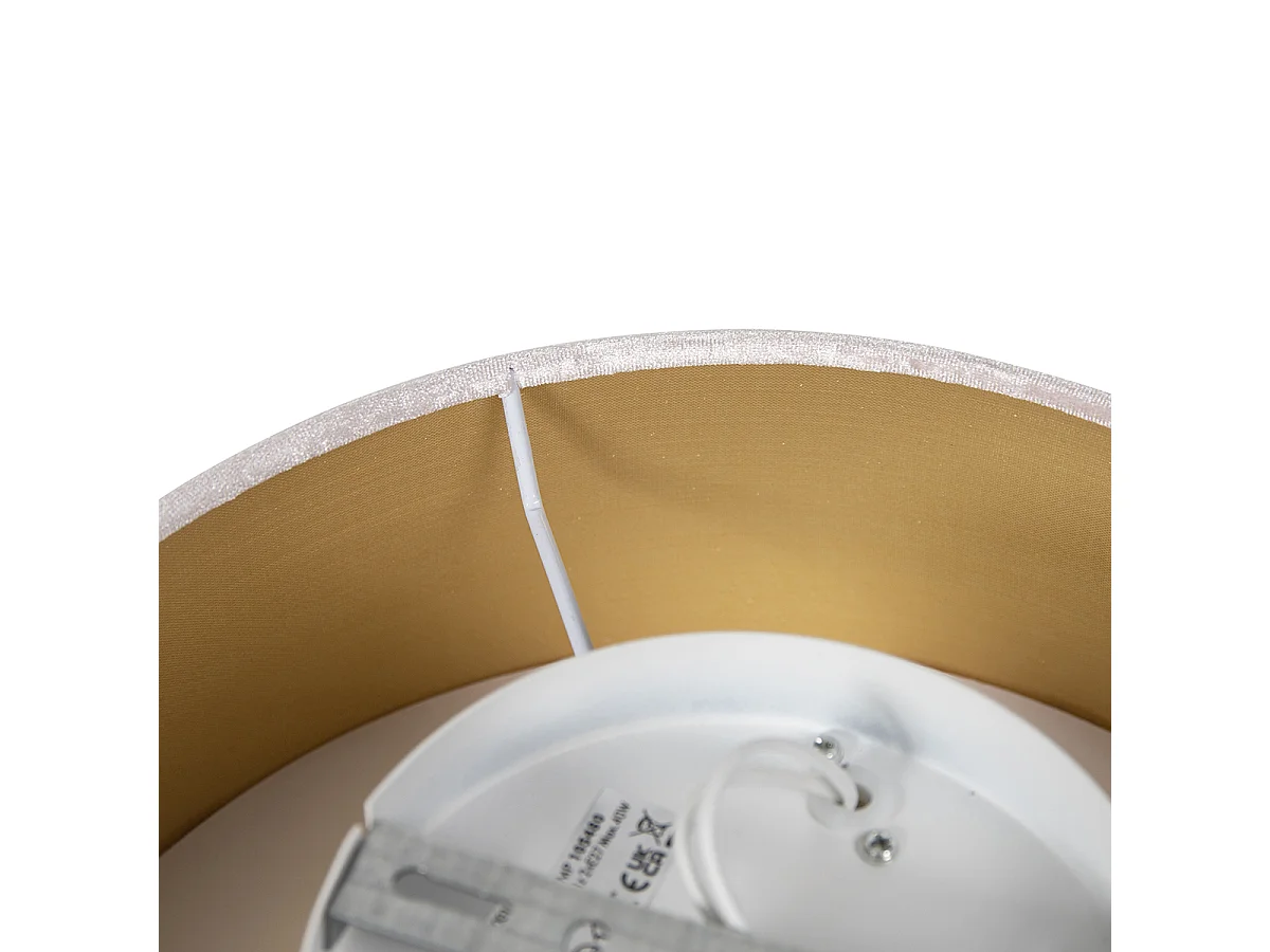 Plafonnier rose 30 cm intérieur doré - Drum