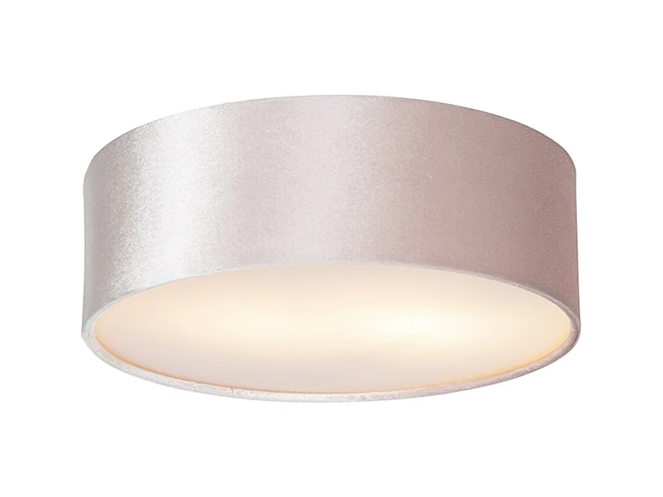 Plafonnier rose 30 cm intérieur doré - Drum