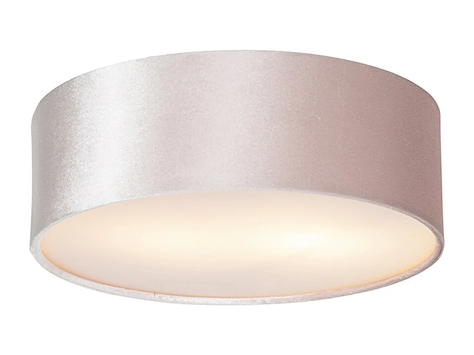 Plafonnier moderne rose 30 cm avec intérieur doré - Drum