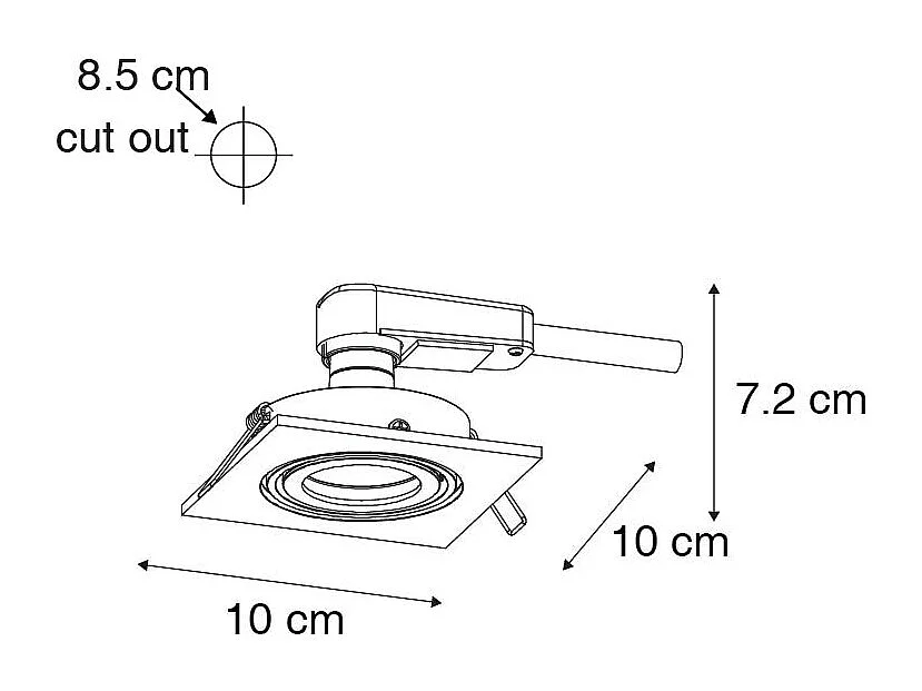 Spot encastré moderne noir orientable - Club