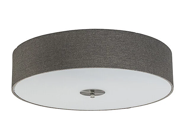 Plafonnier rond rustique taupe 50 cm - Drum Jute